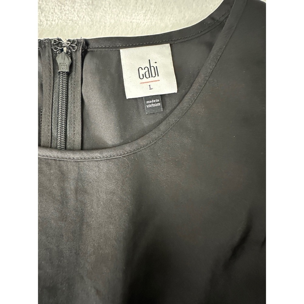 Cabi Black Satin Lace Blouse L Romantic Feminine Capsule Wardrobe Dark Academia - Picture 8 of 12